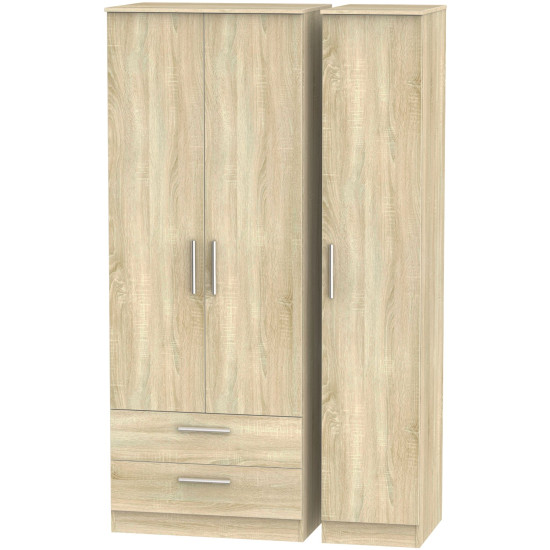 Contrast Tall 3 Door 2 Drawer Wardrobe